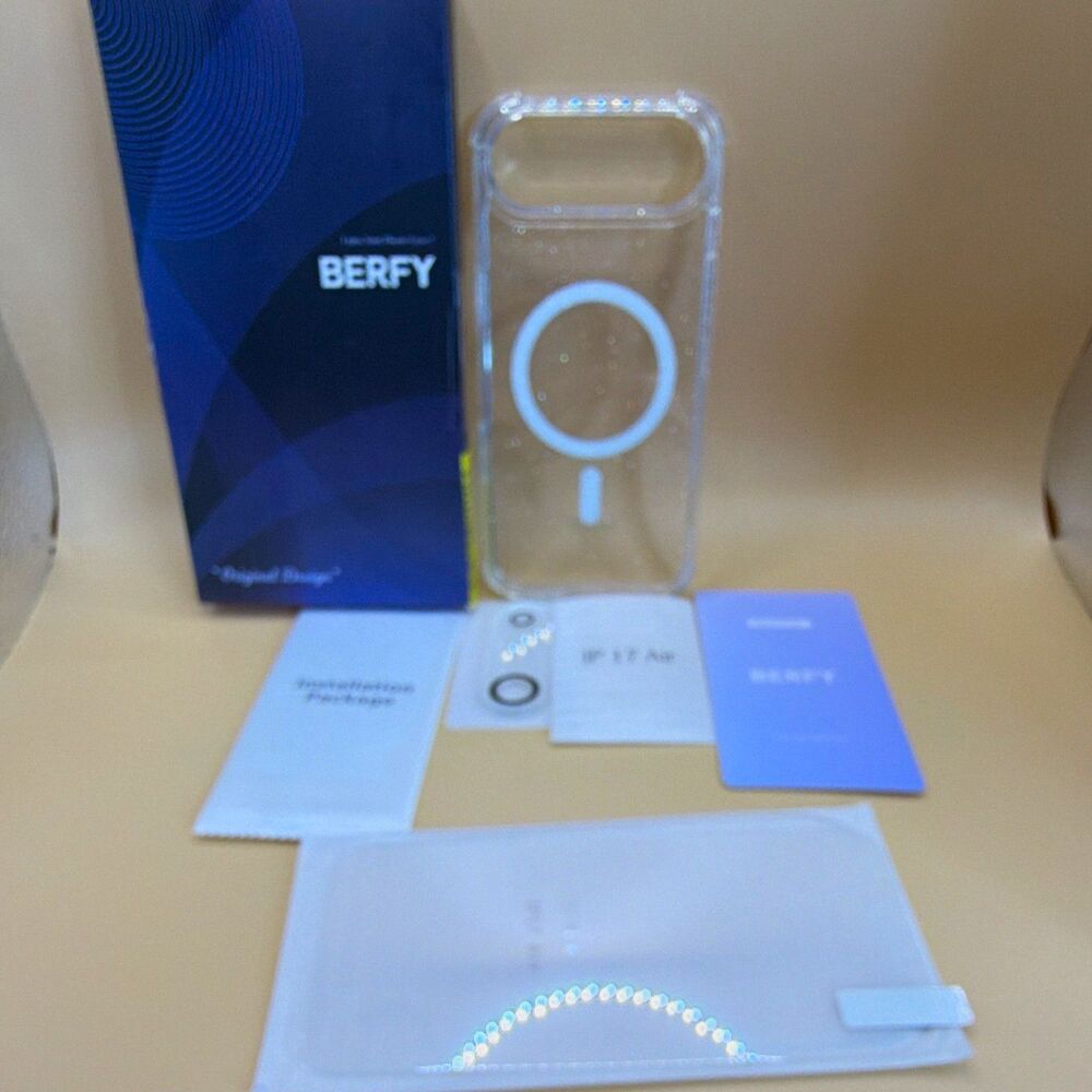 BERFY Magnetic Clear Glitter Transparent Back Case for iPhone 17 Air